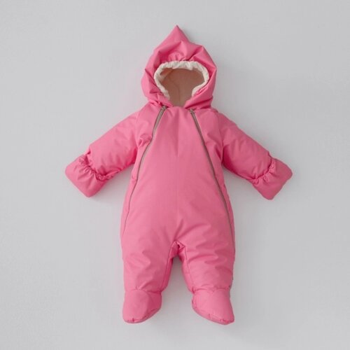 Комбинезон детский демисезонный KinDerLitto «Новый домовёнок-1», рост 56-62 см, цвет розовая фуксия