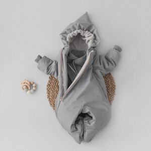 Комбинезон детский демисезонный KinDerLitto «Новый домовёнок-1», рост 62-68 см, цвет серый