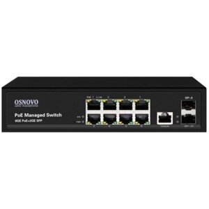 Коммутатор Osnovo SW-80802/L (150W) 8G 2SFP 8PoE+ 150W управляемый