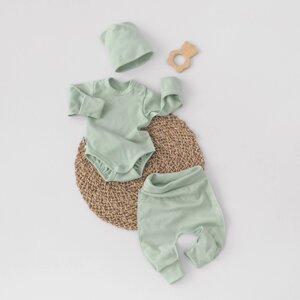 Комплект детский KinDerLitto «Крошки-горошки-3», 3 предмета, рост 56-62 см, цвет полынь