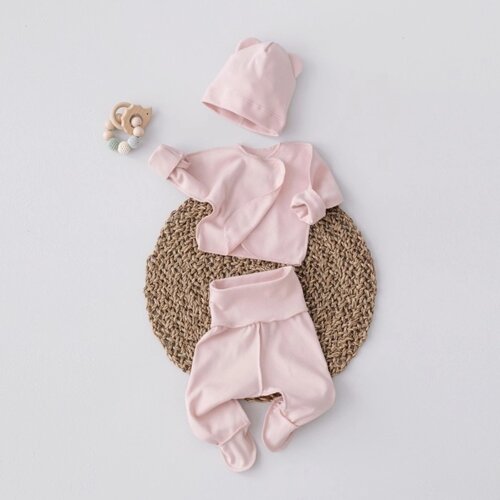Комплект детский KinDerLitto «Первые цветы-1», 3 предмета, рост 56-62 см, цвет розовая пудра