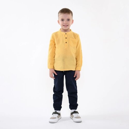 Комплект детский (лонгслив/брюки), цвет жёлтый, рост 104см