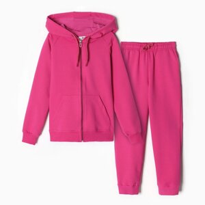 Комплект для девочки (джемпер, брюки), цвет фуксия, рост 128 см