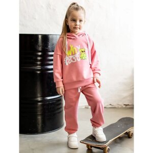 Комплект для девочки «Литл»худи, брюки, рост 110 см, цвет кораллово-розовый