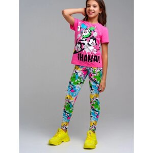 Комплект для девочки PlayToday: футболка и легинсы, рост 128 см