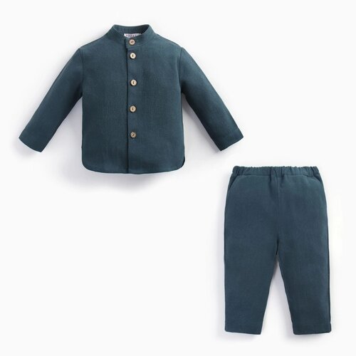 Комплект для мальчика (рубашка, брюки) MINAKU цвет темно-синий, рост 80-86