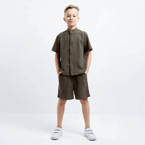 Комплект для мальчика (рубашка, шорты) MINAKU цвет зелёный, рост 116