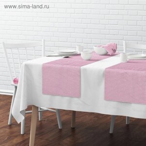 Комплект дорожек на стол «Марси», размер 40 х 150 см - 4 шт, розовый