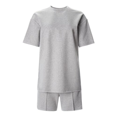 Комплект (футболка, шорты) женский MINAKU: Casual Collection цвет светло-серый, р-р 50
