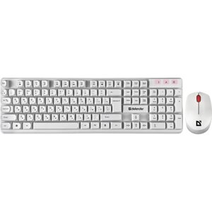 Комплект клавиатура и мышь Defender Milan C-992, беспроводной, мембран,1000 dpi, USB, белый