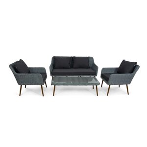 Комплект мебели MOKKA Rimini S2: стол кофейный, 2 кресла, софа 2 х-местная