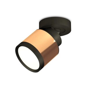 Комплект накладного поворотного светильника Ambrella light, Techno, XM8122001, цвет золото розовое полированное, чёрный песок