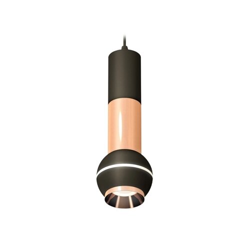Комплект подвесного светильника с дополнительной подсветкой Ambrella light, Techno, XP11020040, GU5.3, цвет чёрный песок, золото розовое полированное