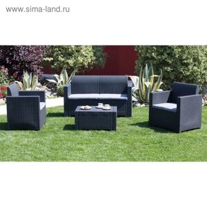 Комплект садовой мебели (2ух местный диван +2 кресла+ столик ) Nebraska 2 Set, цвет венге