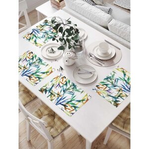 Комплект салфеток для сервировки стола «Краски листьев», прямоугольные, размер 32х46 см, 4 шт