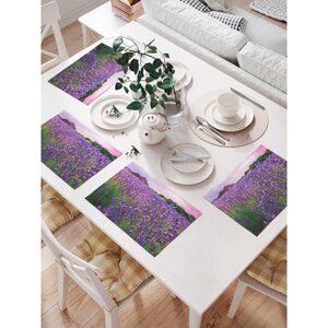 Комплект салфеток для сервировки стола «Лаванда в цвету», прямоугольные, размер 32х46 см, 4 шт