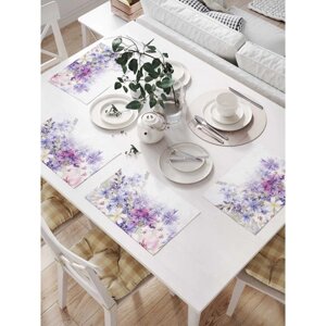 Комплект салфеток для сервировки стола «В цветочный мир», прямоугольные, размер 32х46 см, 4 шт