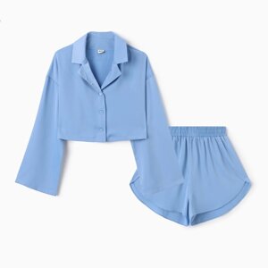 Комплект (сорочка, шорты) женская MINAKU: Home collection цвет небесно-голубой , р-р 42