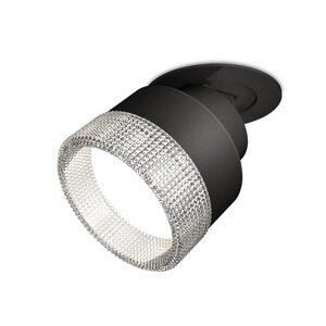 Комплект встраиваемого поворотного светильника с композитным хрусталём Ambrella light, Techno, XM8102540, цвет чёрный песок