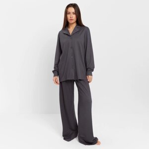 Комплект женский (рубашка, брюки, топ) KAFTAN "Base" р. 50, графит
