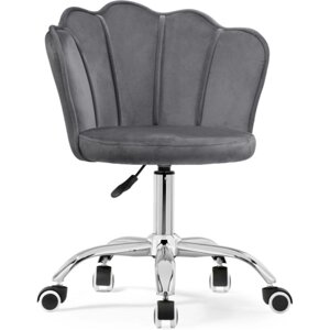 Компьютерное кресло Bud grey, металл/велюр, хром/серый 55x47x75 см
