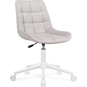 Компьютерное кресло Честер металл/велюр, белый/молочный 49x60x84 см