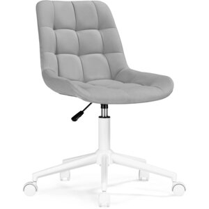 Компьютерное кресло Честер металл/велюр, белый/серый 49x60x84 см