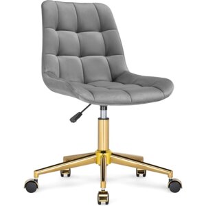 Компьютерное кресло Честер металл/велюр, золотой/серый 49x60x84 см