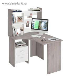Компьютерный стол, 1000 1200 1520 мм, левый угол, цвет нельсон/белый