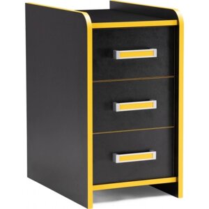 Компьютерный стол Ханна ЛДСП, черный/желтый 33x50x60 см