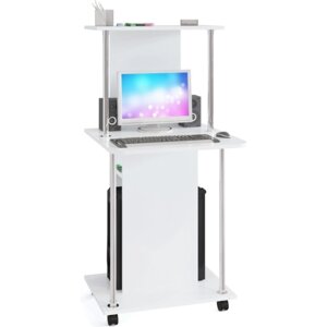 Компьютерный стол КСТ-12 ЛДСП, белый 60x60x125,5 см