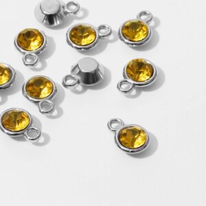 Концевик-подвеска «Круг» 1,61,20,8 см, набор 10 шт. цвет жёлтый в серебре
