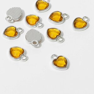 Концевик-подвеска «Сердечко» 1,71,30,2 см, набор 10 шт. цвет золотой в серебре