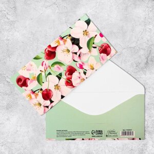 Конверт для денег «Цветы», 16,5 8 см
