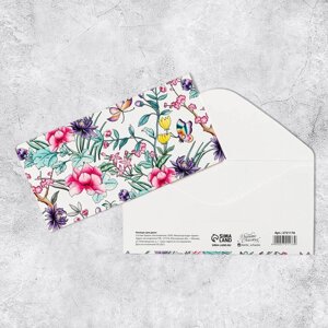 Конверт для денег «Тропические цветы», 16,5 8 см