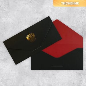 Конверт подарочный «Герб», софт тач, тиснение, 19 9,2 см