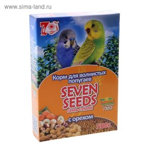 Корм Seven Seeds для волнистых попугаев, с орехами, 500 г