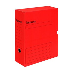 Короб архивный с клапаном А4 Calligrata, 100 мм, микрогофрокартон, до 900 листов, красный