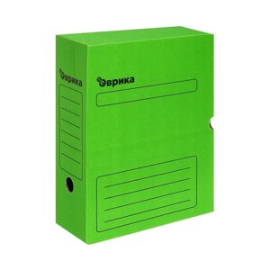 Короб архивный с клапаном А4 Calligrata, 100 мм, микрогофрокартон, до 900 листов, зеленый
