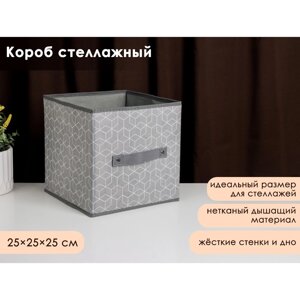 Короб стеллажный для хранения Доляна «Фора», 252525 см, цвет серый