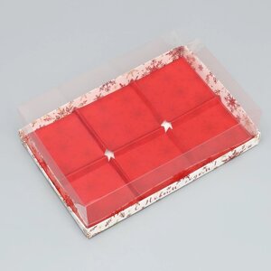Коробка для для мусовых пирожных «С Новым годом! снежинки, 27 х 17.8 х 6.5 см