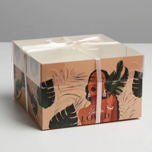 Коробка для капкейка, кондитерская упаковка, «Дикая», 16 х 16 х 10 см
