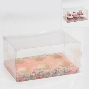 Коробка для капкейка «Зимние цветы», 23 16 11.5 см