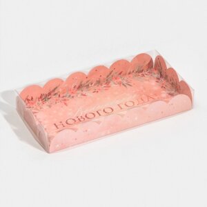 Коробка для кондитерских изделий с PVC крышкой «Зимние цветы», 10.5 21 3 см