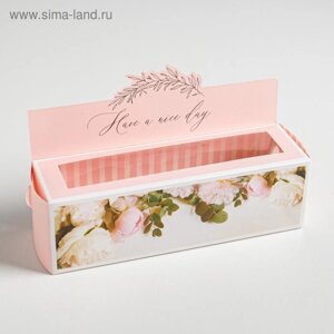 Коробка для макарун кондитерская, упаковка «Have a nice day», 18 х 5.5 х 5.5 см