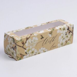 Коробка для макарун, кондитерская упаковка «Love», 18 х 5.5 х 5.5 см