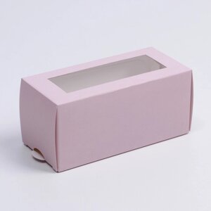 Коробка для макарун, кондитерская упаковка, «Розовая», 5.5 х 12 х 5.5 см