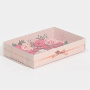 Коробка для макарун с подложками с PVC крышкой, кондитерская упаковка «Хорошего дня!17 х 12 х 3,5 см