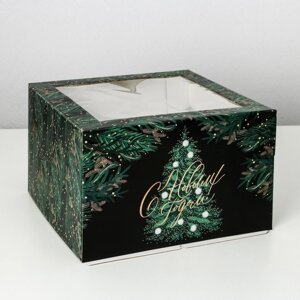 Коробка для торта «С новым годом!30 х 30 х 19 см