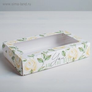 Коробка кондитерская складная, упаковка «Flowers», 20 х 12 х 4 см